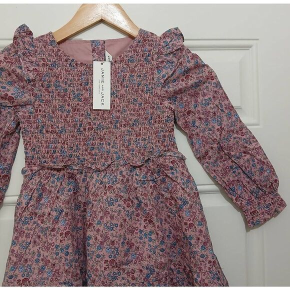 Janie and jack girls size 5ditsy floral peasant dress mauve purple floral - Picture 3 of 8